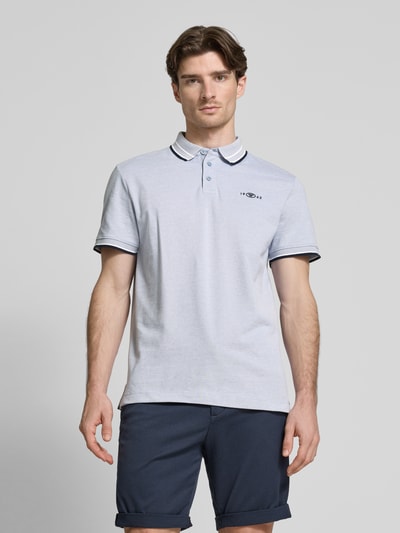 Tom Tailor Regular fit poloshirt met contraststrepen Rookblauw - 4