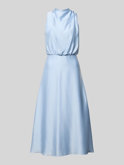 Produktfoto, 'Cocktailkleid mit Stehkragen' von Swing, sukienka koktajlowa midi, stójka, taliowany krój, halka pod sukienkę, długość tyłu w rozmiarze 36: 126 cm, szerokość w rozmiarze 36: 34 cm, jasnoniebieski, gładka satynowa faktura
