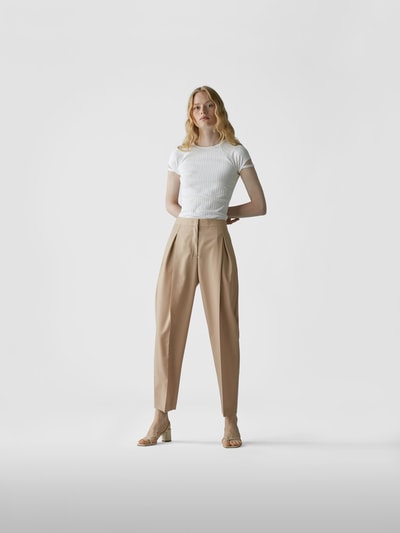 Agnona Bundfaltenhose im Balloon Fit Beige 1