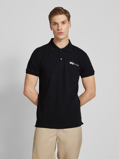 Alpha Industries Regular fit poloshirt met labelprint Zwart - 4