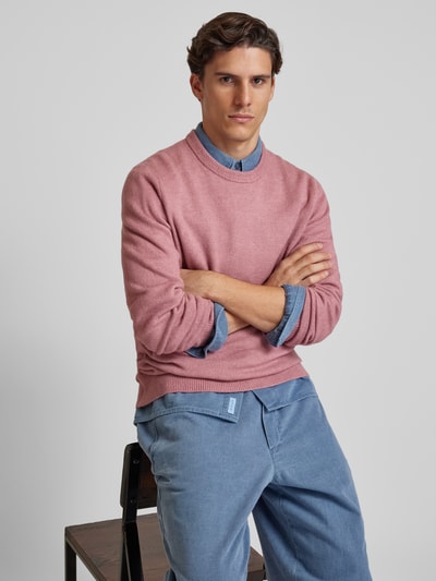 Scotch & Soda Regular fit gebreide pullover met ronde hals Roze - 3