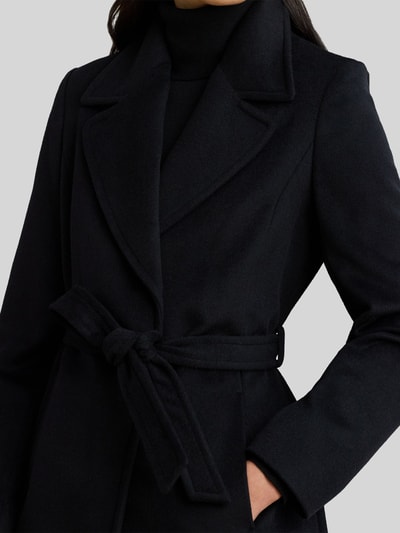 Lauren Ralph Lauren Lange jas van wol met strikceintuur Zwart - 3