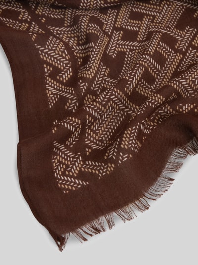 Tommy Hilfiger Schal aus Baumwoll-Mix mit Logo-Muster Mittelbraun 4