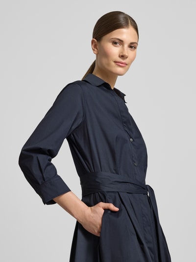 0039 Italy sukienka koszulowa z wiązanym paskiem model 'JULE' Granatowy 3