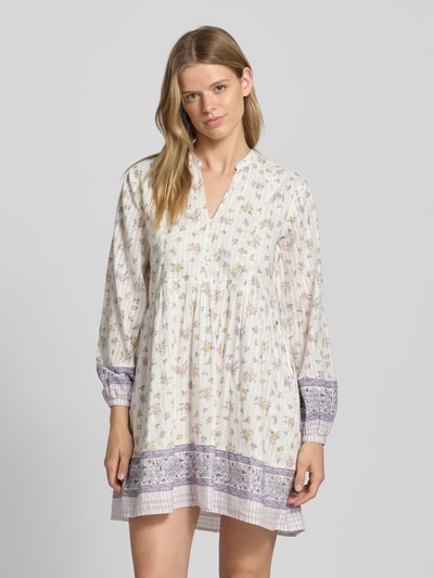 Pepe Jeans Uitlopende vrijetijdsjurk met all-over motief Offwhite - 4
