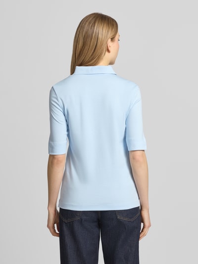 Christian Berg Woman Slim Fit Poloshirt mit Knopfleiste und 1/2-Arm Hellblau 5