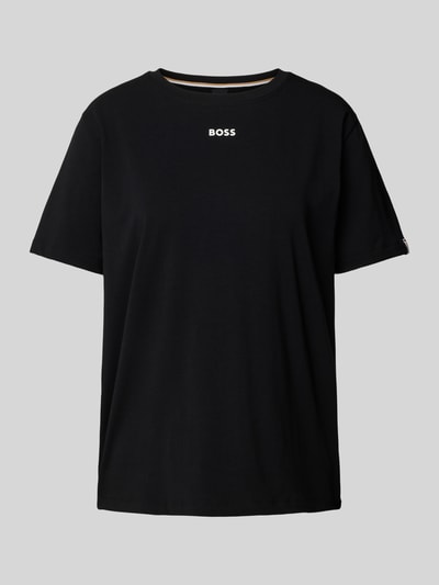 BOSS Góra od piżamy z nadrukiem z logo Czarny 1