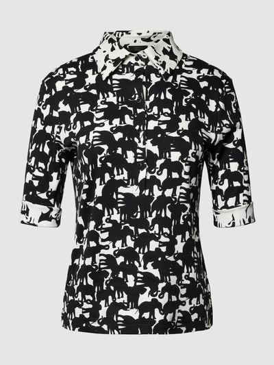 Marc Cain Poloshirt met all-over motief Zwart - 2