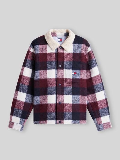 Tommy Jeans Regular Fit Hemdjacke mit Teddykragen Bordeaux 2
