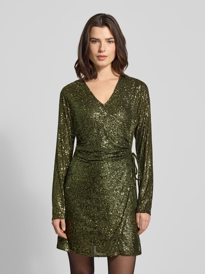 mbyM Mini-jurk met pailletten, model 'Kilara' Donkergroen - 4