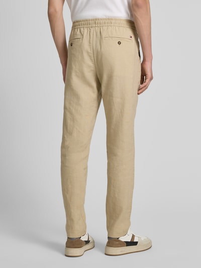 Tommy Hilfiger Loose fit stoffen broek van linnenmix, model 'HARLEM' Beige - 5