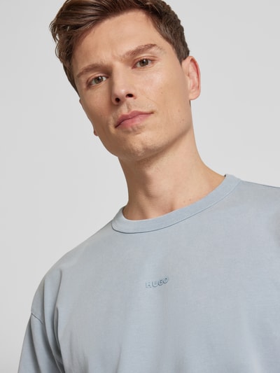 HUGO T-Shirt mit Label-Print Modell 'Docku' Sky 3