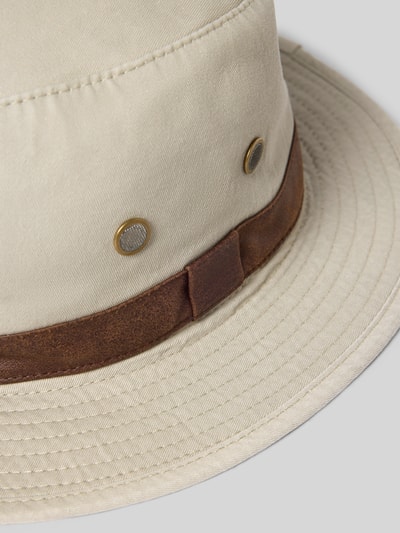 Productfoto, Safarihut aus Baumwolle mit Hutband van Müller Headwear, heren hoed van puur katoen, brede krempe, hoedband, beige en bruin