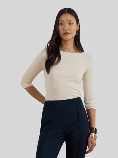 Lauren Ralph Lauren Strickshirt mit 3/4 Arm aus Baumwoll-Mix Sand 4