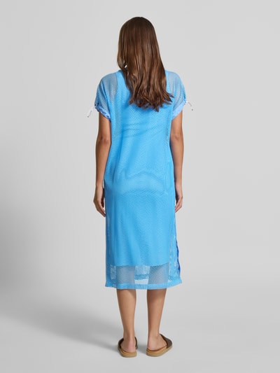 Marc Cain Semitransparentes Midikleid mit Rundhalsausschnitt Sky 5