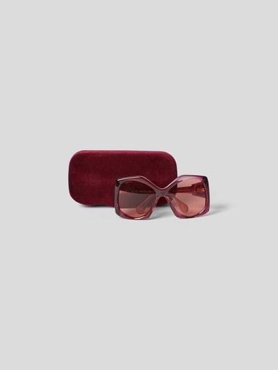 Gucci Unisex Sonnenbrille im Oversized-Look Dunkelrot 6