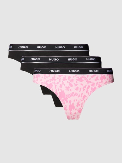 HUGO String mit elastischem Label-Bund im 3er-Pack Pink 1