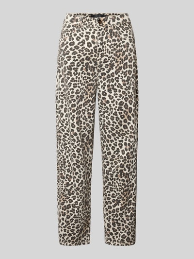 Produktfoto, Balloon Fit Jeans mit Allover-Leo-Print van Marc Cain, Mix van katoen en elastaan, 5-pocketmodel, bandwijdte maat 36: 36 cm, binnenbeenlengte maat 36: 69 cm