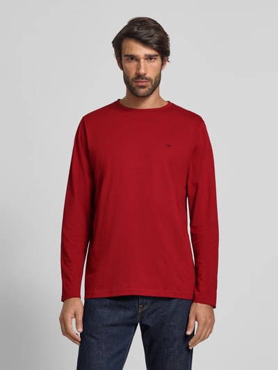 Fynch-Hatton Shirt met lange mouwen en logodetail Donkerrood - 4