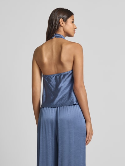 mbyM Blousetop met halter, model 'Zuzela' Rookblauw - 5