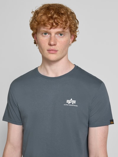 Alpha Industries T-shirt met labelprint en ronde hals Lichtblauw - 3
