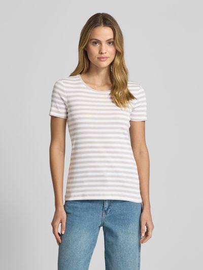 Christian Berg Woman T-shirt met geribde ronde hals Beige gemêleerd - 4