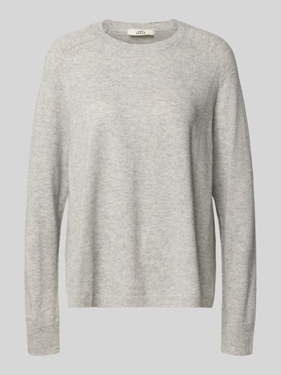 0039 Italy Gebreide pullover van kasjmiermix met raglanmouwen, model 'NIKITA' Lichtgrijs - 2