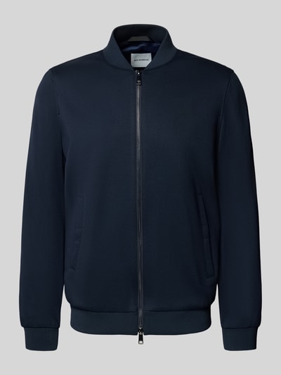 Produktfoto, dunkelblaue Bomberjacke mit Zweiwege-Reißverschluss von Roy Robson, Stehkragen, Regular Fit, glatte Oberfläche, Vorderansicht