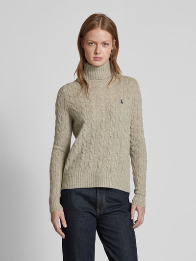 Polo Ralph Lauren Strickpullover mit Label-Stitching Beige Melange 4