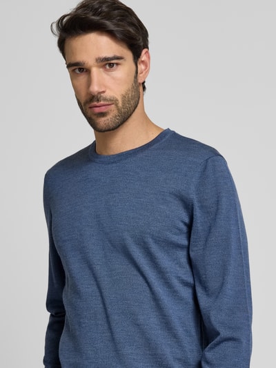 MAERZ Muenchen Strickpullover aus Schurwolle Modell 'ON SUMMER' Jeansblau 3