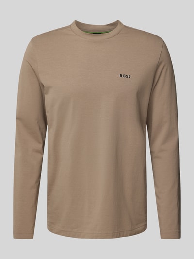 BOSS Green Longsleeve mit Label-Print Beige 2