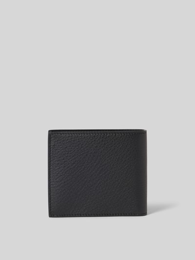 Productfoto, Portemonnee met logo-prägung van Dsquared2 heren, zwart structuurpatroon, logodetail, steekvakken, hoofdvak