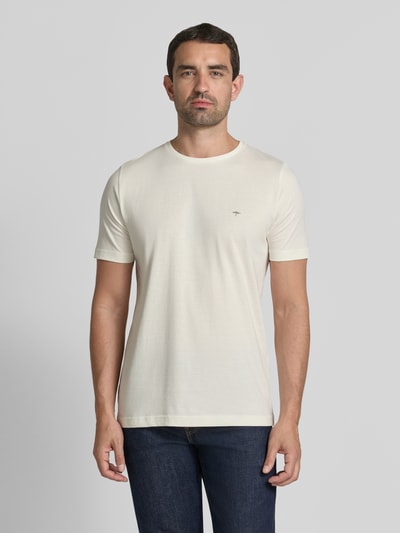 Fynch-Hatton t-shirt z okrągłym dekoltem i wyhaftowanym logo Złamany biały 4