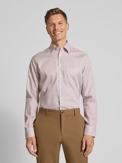 SEIDENSTICKER REGULAR FIT Regular fit zakelijk overhemd met kentkraag en borstzak Beige - 4