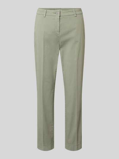 Produktfoto, Straight Fit stoffen broek met persplooien Model 'Karina' van Cambio, Katoenmix, achterzakken, knoop- en ritssluiting