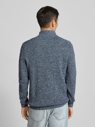 camel active Slim Fit Troyer mit Reißverschluss Modell 'Mouline' Petrol 5