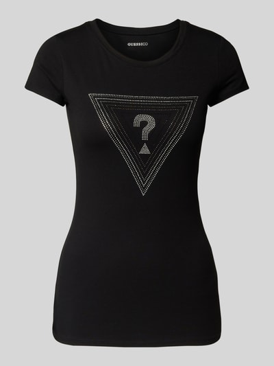 Guess T-Shirt mit Ziersteinbesatz BLACK 2