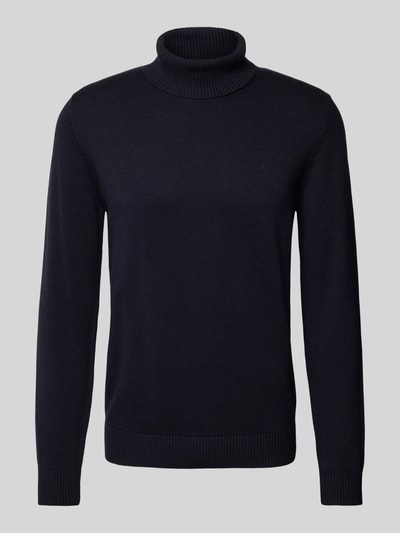 Christian Berg Men Rollkragenpullover mit Woll-Anteil und Label-Stitching Marine 2