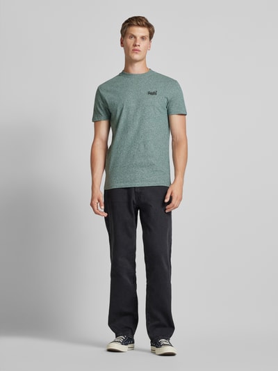 Superdry T-shirt met labelstitching Groen - 1