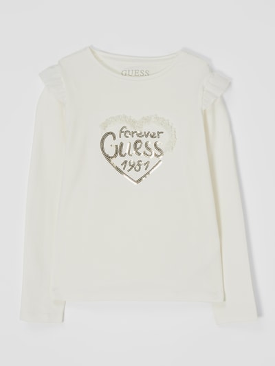 Guess Shirt met lange mouwen en pailletten Offwhite - 1