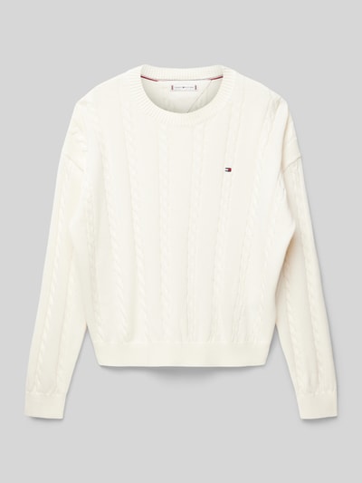 Tommy Hilfiger Teens Gebreide pullover met logostitching Ecru - 1