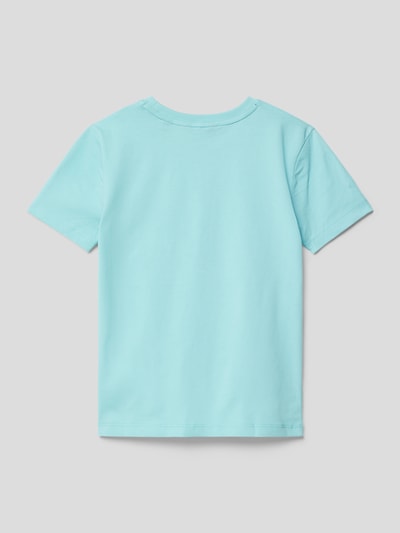 Gant T-Shirt mit Label-Stitching Modell 'THE ORIGINAL' Helltürkis 3