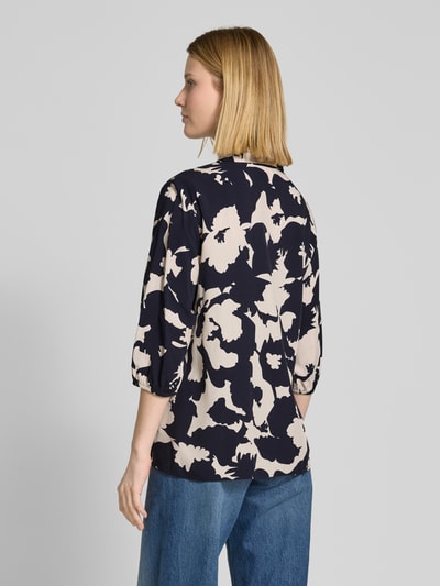 comma Bluse aus Viskose mit 3/4-Arm und verdeckter Knopfleiste Marine 5