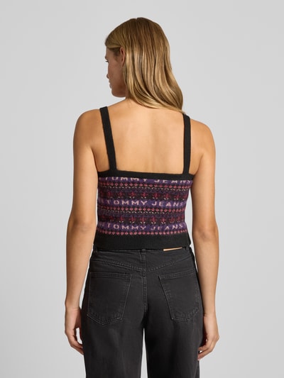 Tommy Jeans Top o kroju slim fit z dodatkiem wełny model ‘FAIRISLE’ Czarny 5