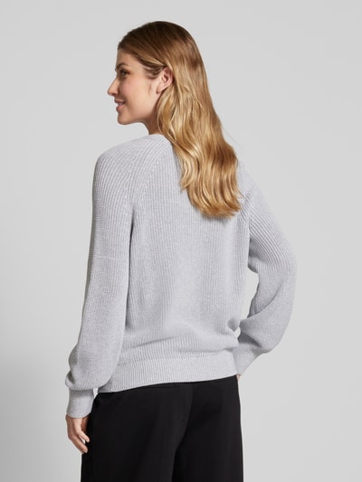 monari Gebreide pullover met V-hals Middengrijs gemêleerd - 5