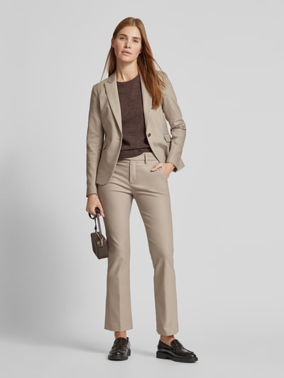 MOS MOSH Slim fit stoffen broek met steekzakken, model 'ELLEN NIGHT' Taupe - 1