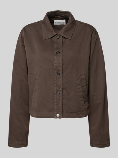 Marc O'Polo Oversized Hemdjacke aus Baumwoll-Lyocell-Leinen-Mix Mittelbraun 2