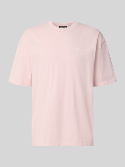Produktfoto, Oversized T-Shirt aus reiner Baumwolle Modell 'Pike' von Pegador, jasnoróżowy, krótki rękaw, okrągły dekolt, półmatowa tekstura