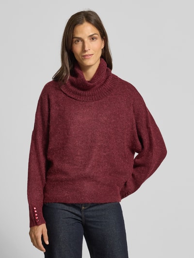 ICHI Regular Fit Strickpullover mit Alpaka-Anteil Modell 'IHKAMARA' Bordeaux 4