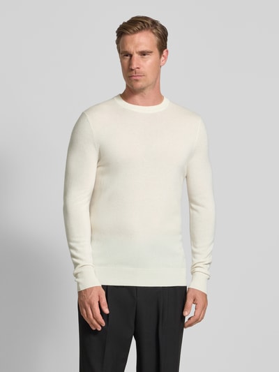 Christian Berg Men Strickpullover aus Wolle-Kaschmir-Mix Offwhite Melange 4